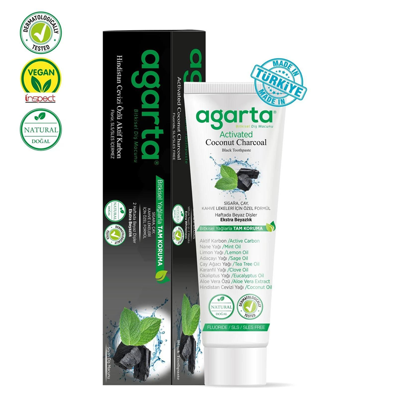 AGARTA DOĞAL DİŞ MACUNU AKTİF KARBONLU 100 ML.